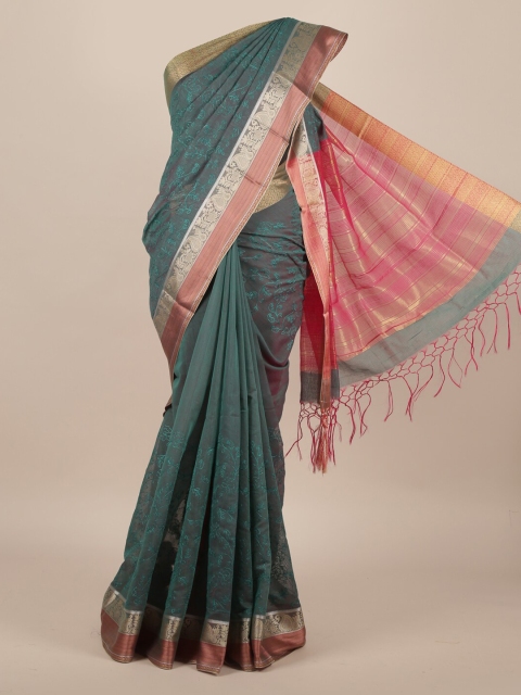 

Pothys Green Woven Design Jute Silk Saree