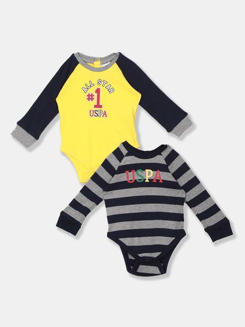 

U.S. Polo Assn. Kids Infant Boys Pack of 2 Assorted Bodysuits