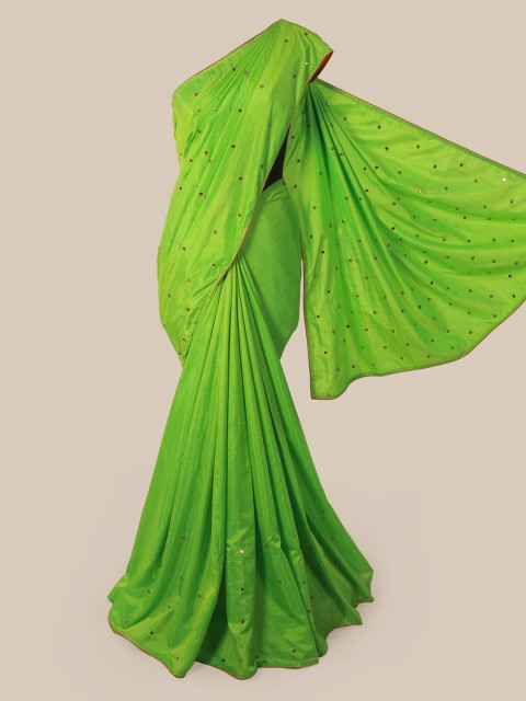 

Pothys Green Embellished Art Silk Saree