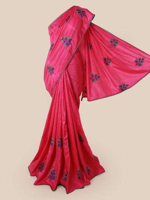 

Pothys Pink Embroidered Art Silk Saree