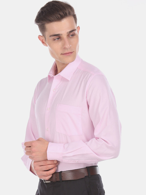 

Arrow Men Pink & White Regular Fit Checked Pure Cotton Formal Shirt