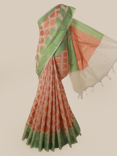 

Pothys Cream-Coloured Woven Design Supernet Saree