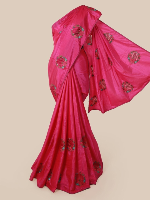 

Pothys Pink Embroidered Art Silk Saree