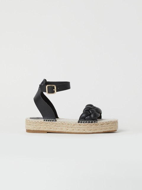 

H&M Women Black Platform Espadrille Sandals