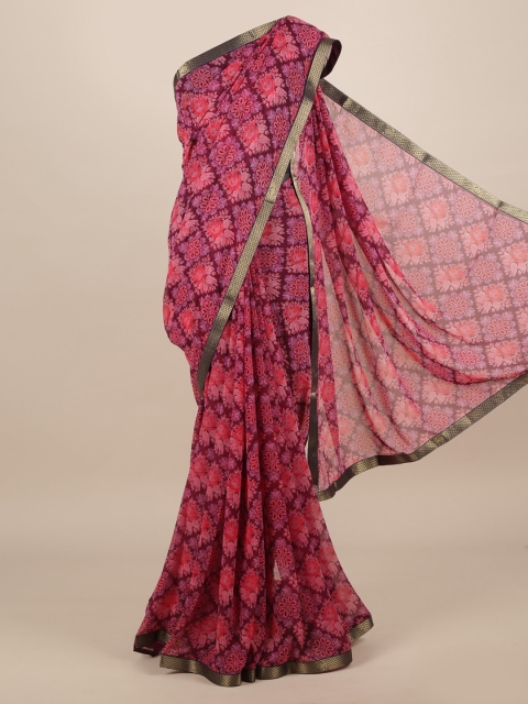 

Pothys Purple & Pink Poly Chiffon Printed Saree