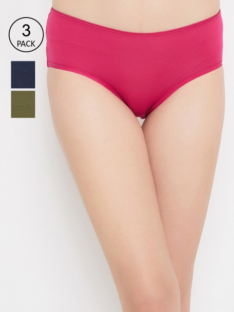 

Clovia Women Pack Of 3 Assorted Hipster Briefs COMPN1093