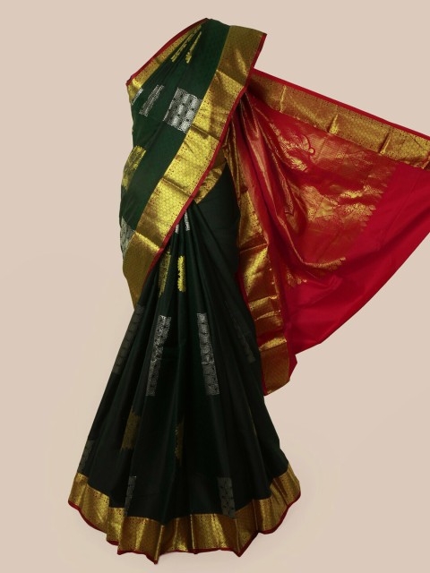 

Pothys Green Embroidered Pure Silk Saree