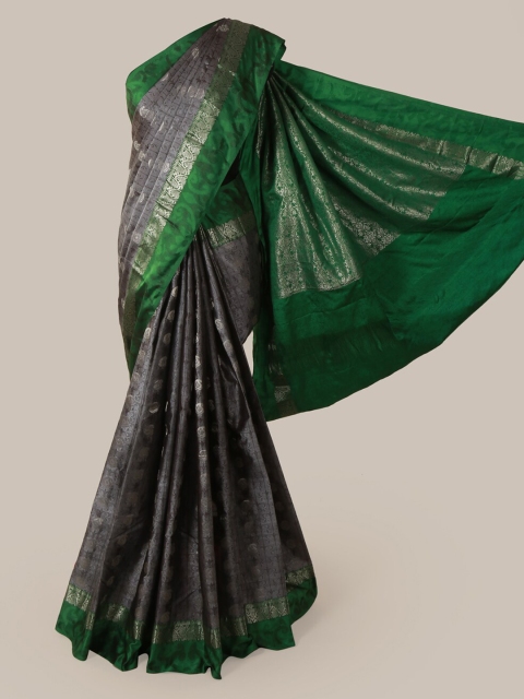 

Pothys Grey & Green Pure Silk Woven Design Saree
