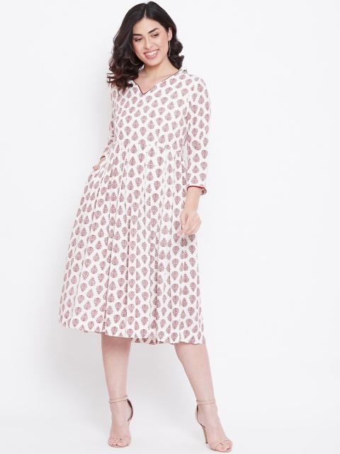 

TULIP 21 Women Off-White Printed A-Line Dress