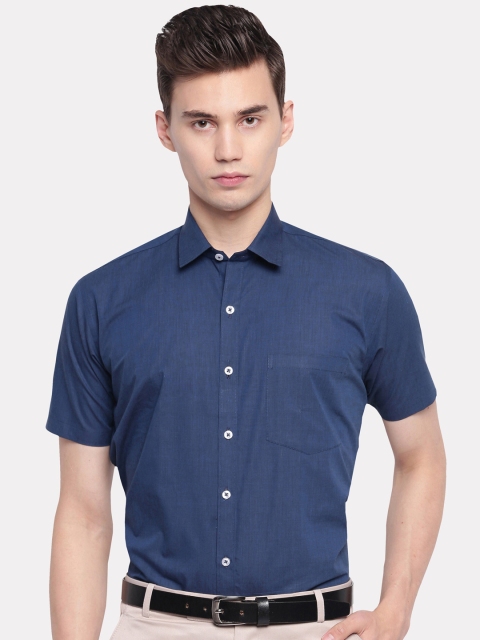 

GHPC Men Navy Blue Regular Fit Solid Casual Shirt