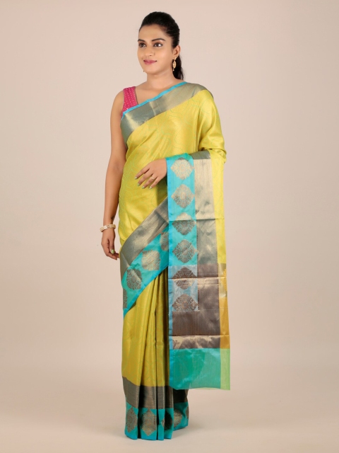 

Pothys Green Cotton Blend Woven Design Kota Saree