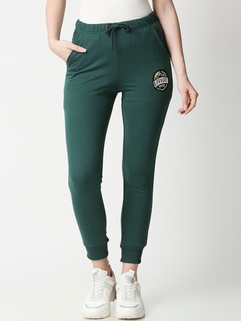 

Bewakoof Women Green Solid Straight-Fit Joggers