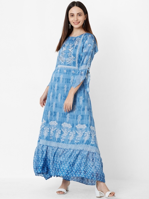 

ZOLA Women Blue Floral Printed Maxi Dress