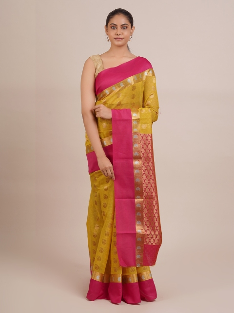 

Pothys Yellow & Golden Woven Design Saree