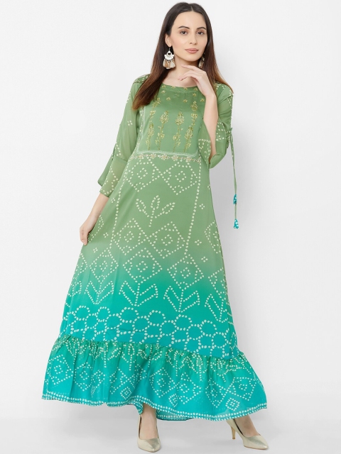 

ZOLA Women Green Floral Printed Maxi Dress