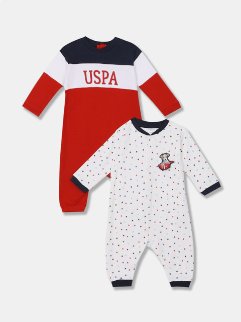 

U.S. Polo Assn. Kids Infants Pack of 2 Assorted Long Sleeve Printed Bodysuit