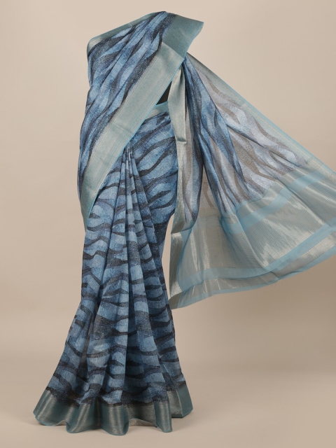 

Pothys Blue Woven Design Jute Silk Saree