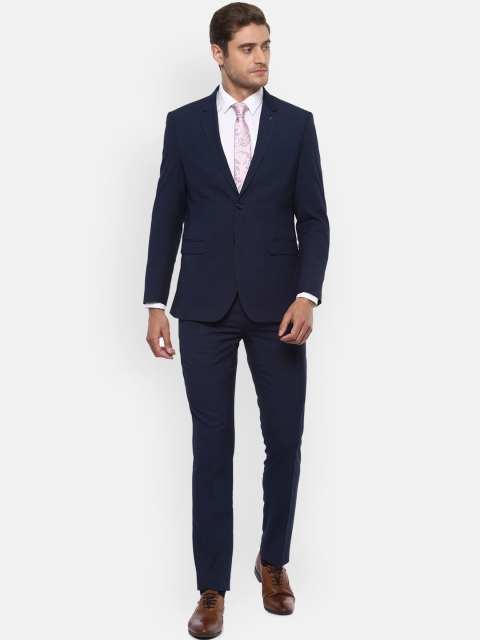 

Van Heusen Men Navy Blue Solid Slim-Fit Single-Breasted Two-Piece Formal Suit
