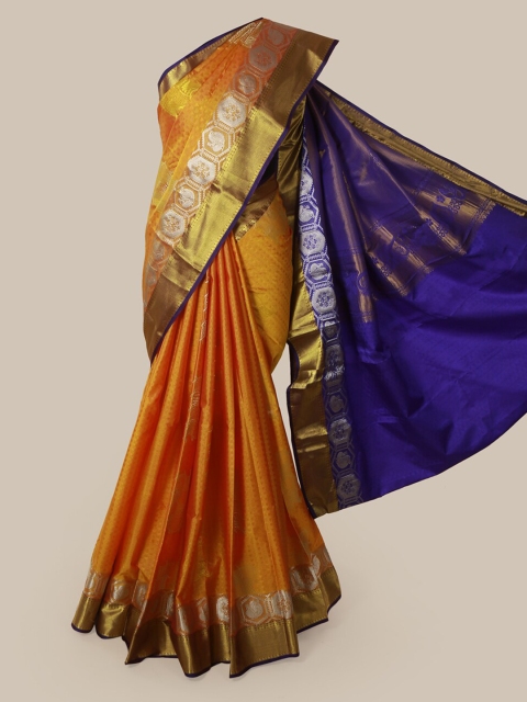 

Pothys Orange Woven Design Pure Silk Saree