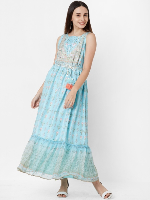 

ZOLA Women Blue Floral Printed Maxi Dress
