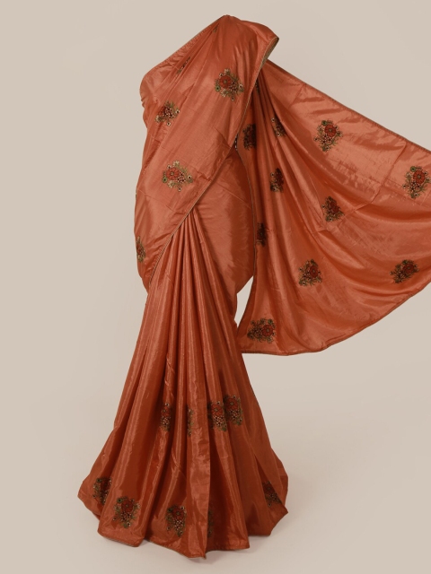 

Pothys Brown Embroidered Art Silk Saree