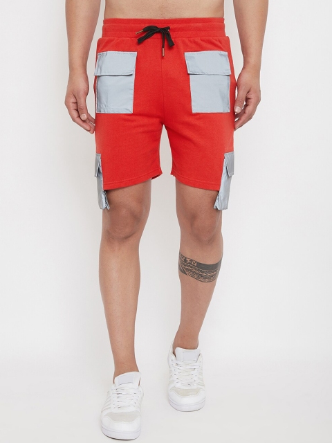 

FUGAZEE Men Red Solid Slim Fit Regular Shorts