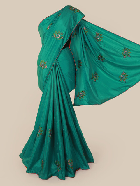 

Pothys Green Embroidered Art Silk Saree