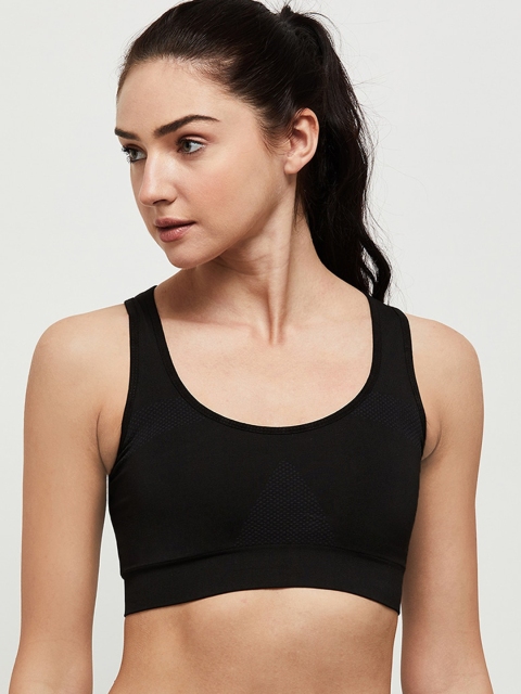 

max Solid Non-Wired Lightly Padded Workout Bra SU21SPORTS01BLACK, Black