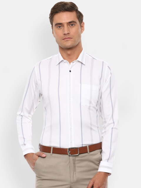 

Van Heusen Men White & Blue Slim Fit Striped Formal Shirt