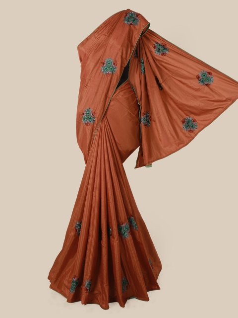 

Pothys Brown Solid Art Silk Saree