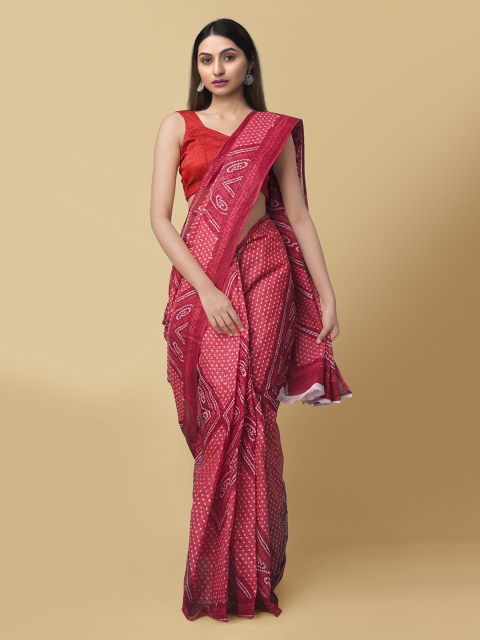 

Unnati Silks Red Pure Cotton Printed Kota Saree