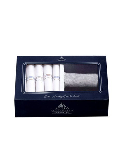 

Alvaro Castagnino Men Pack Of 8 Handkerchiefs & Socks Accessories Gift Set, Black
