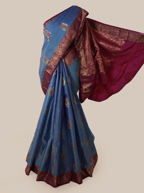 

Pothys Blue Woven Design Pure Silk Saree