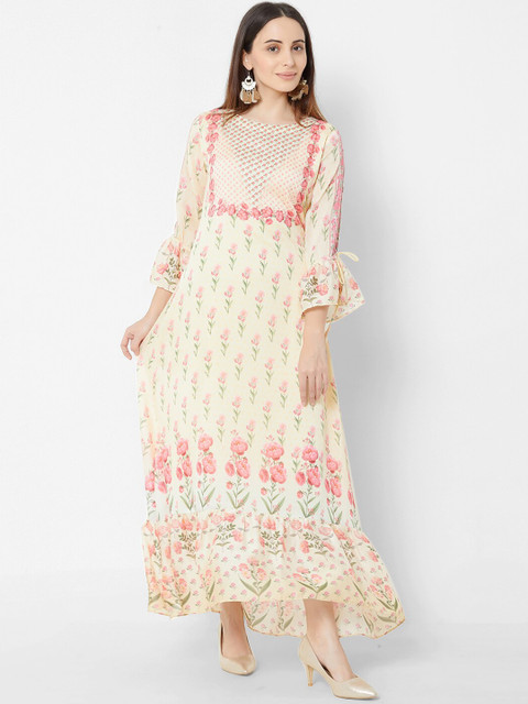 

ZOLA Women Yellow Floral Printed Maxi Dress