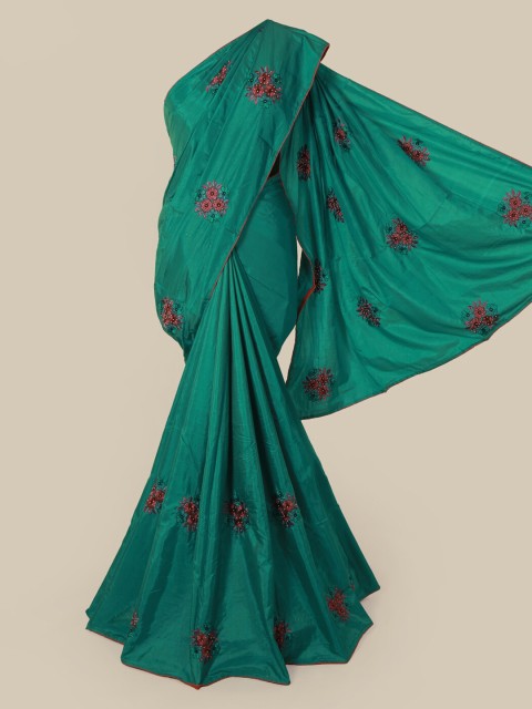 

Pothys Green Embroidered Art Silk Saree