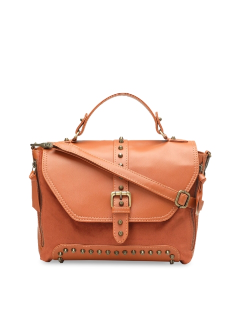 

Clotche Rust Orange Embellished Satchel Bag