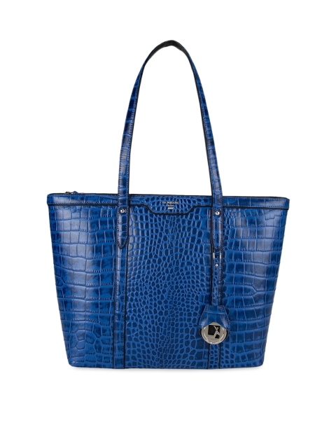 

Da Milano Blue Animal Textured Leather Shoulder Bag