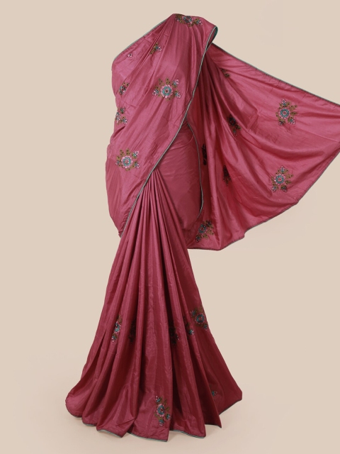 

Pothys Pink Embroidered Art Silk Saree