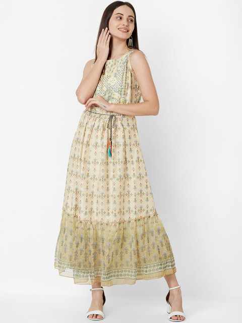 

ZOLA Women Yellow Floral Printed Maxi Dress