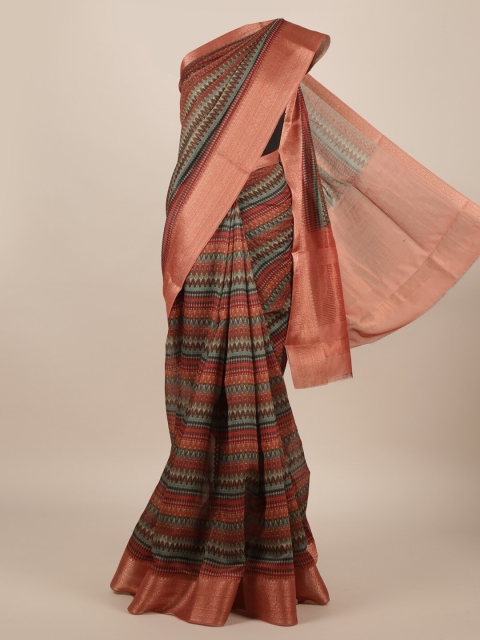 

Pothys Multicoloured Pure Silk Woven Design Tussar Saree, Multi