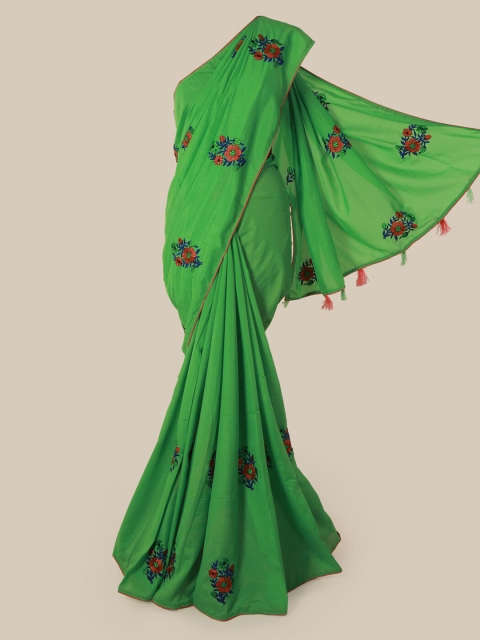 

Pothys Green Embroidered Art Silk Saree