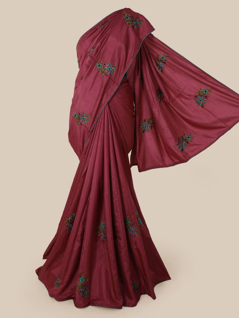 

Pothys Pink Embroidered Art Silk Saree
