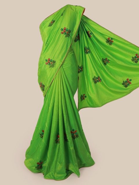 

Pothys Green Embroidered Art Silk Saree