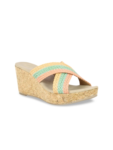 

Inc 5 Women Peach-Coloured Woven Design Sandals