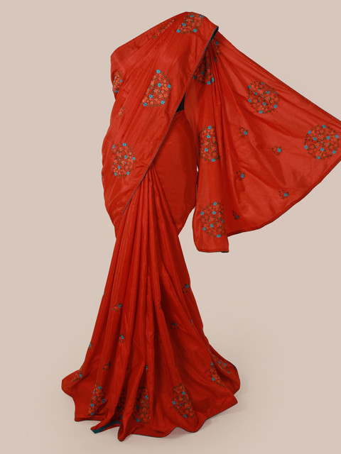 

Pothys Red Embroidered Art Silk Saree