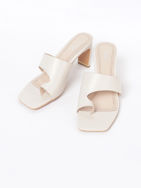 

CODE by Lifestyle Women Cream-Coloured Solid Sandals