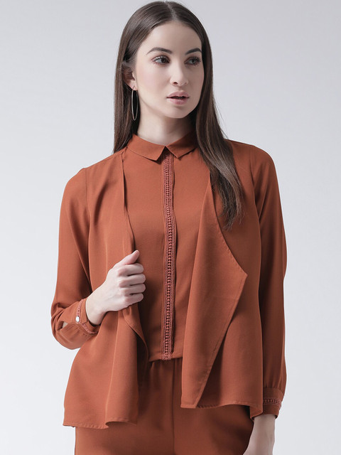 

Texco Women Rust Brown Layered Shirt Style Top