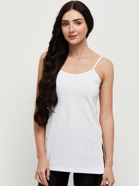 

max Women White Solid Cotton Camisole