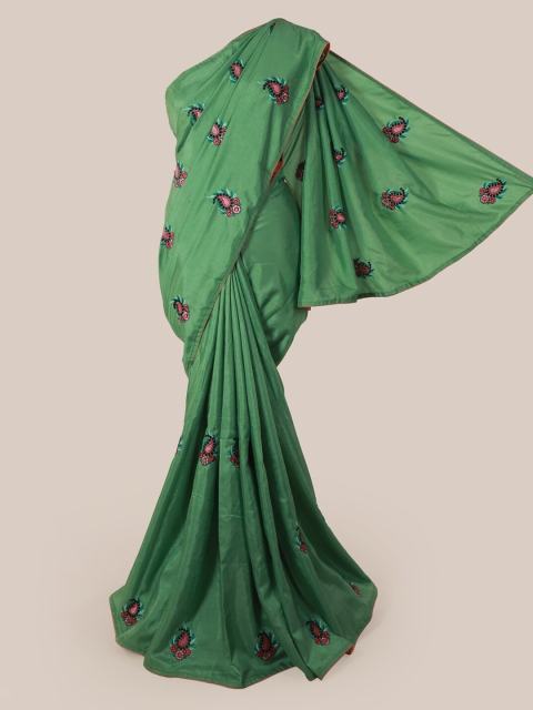 

Pothys Green Embroidered Art Silk Saree