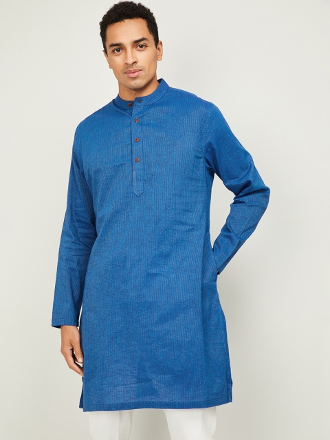 

Melange by Lifestyle Men Navy Blue Straight Kurta